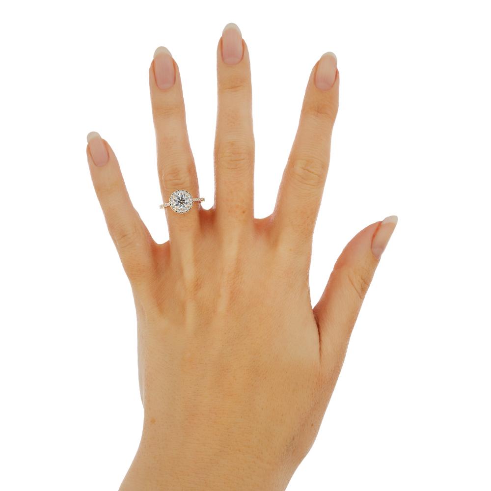 Decorative Natural Round  Diamond Engagement Ring