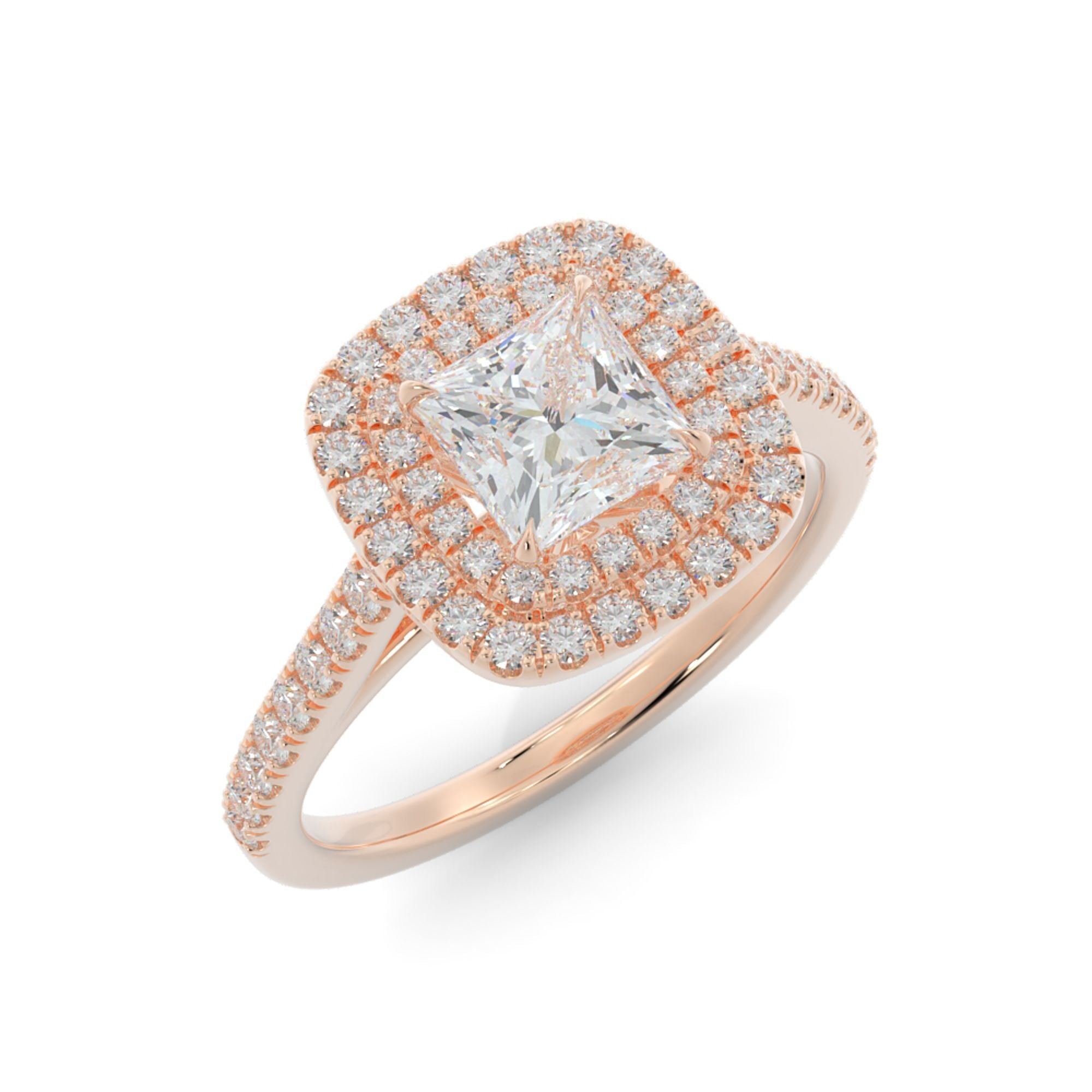 Sole - Accent Diamonds Natural Princess  Diamond Engagement Ring