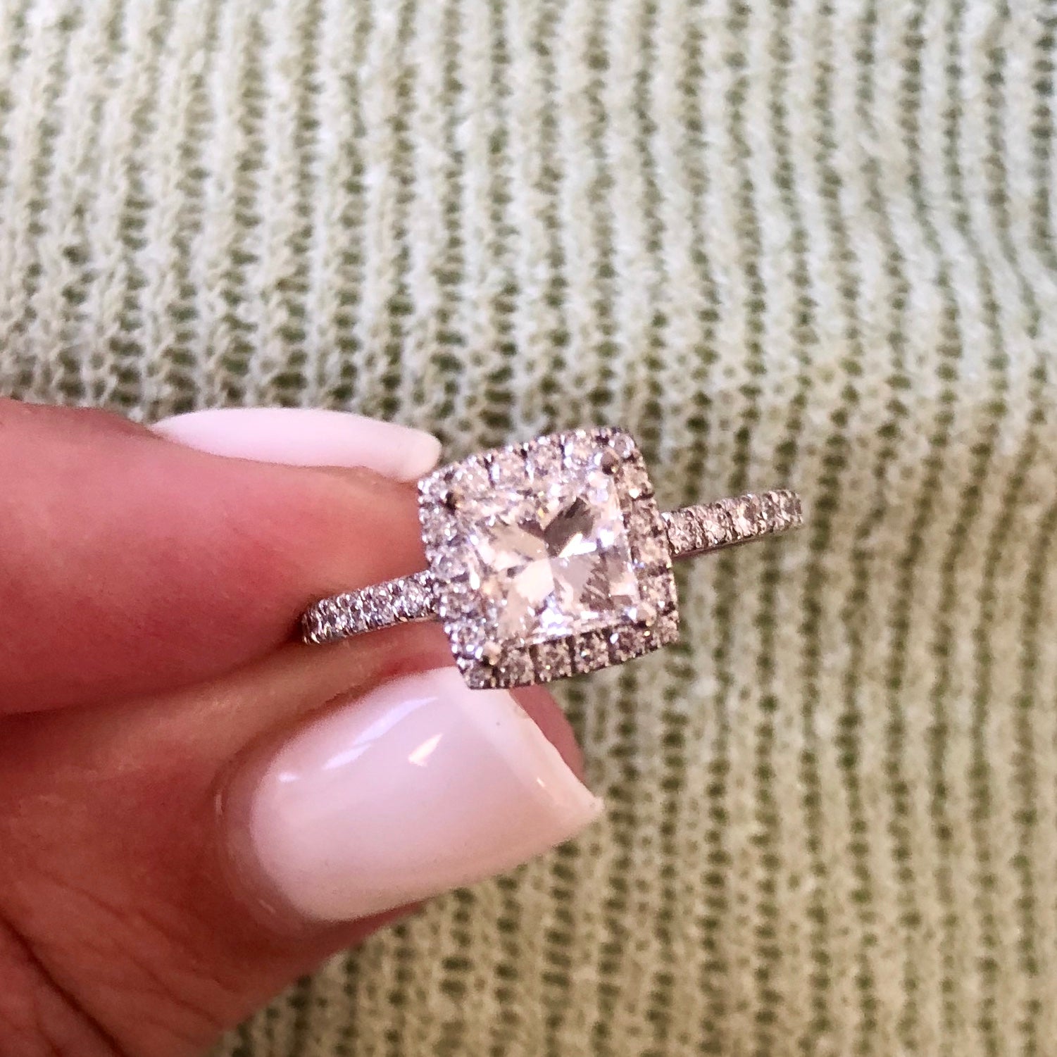 Accent Diamonds Natural Princess  Diamond Engagement Ring