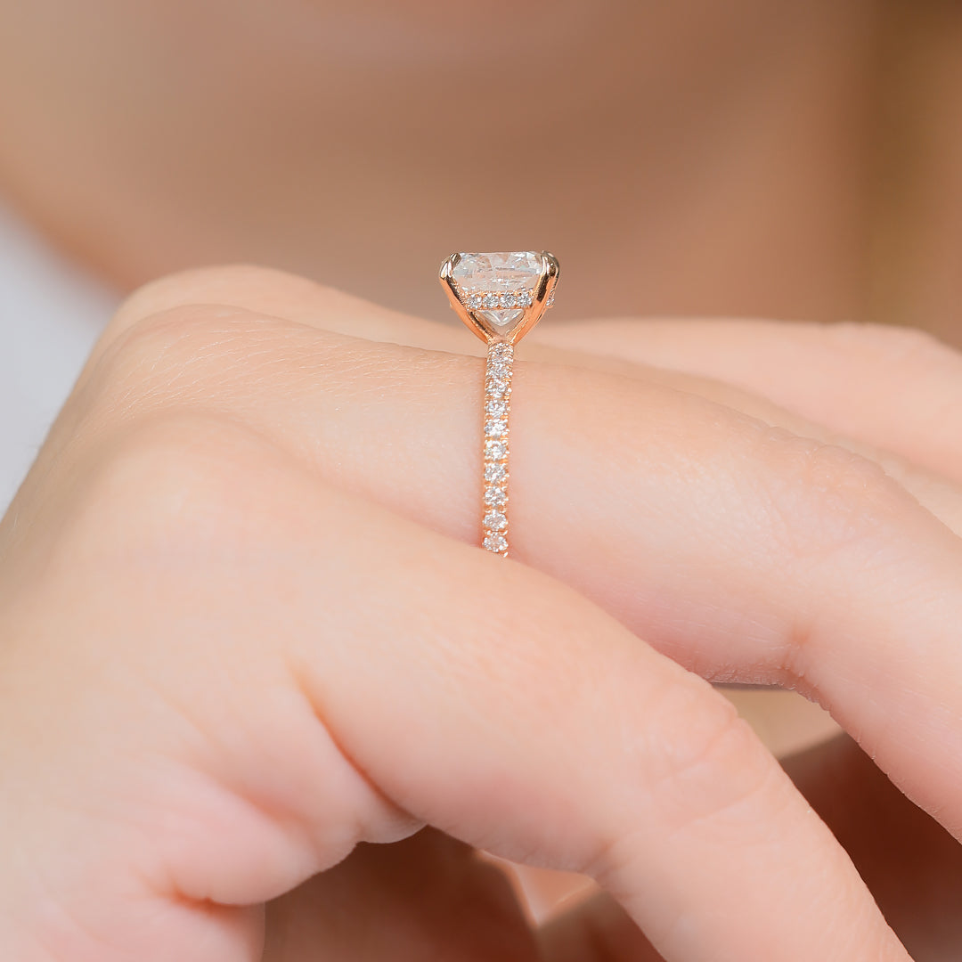 Accent Diamonds Natural Cushion Cut Diamond Engagement Ring