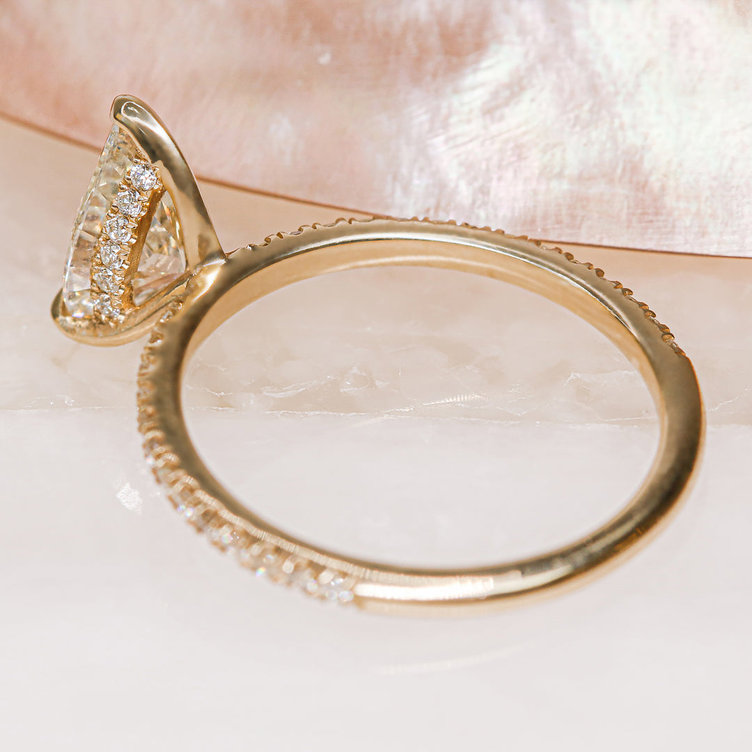 1.5 Carat Natural Pear Cut Diamond Engagement Ring
