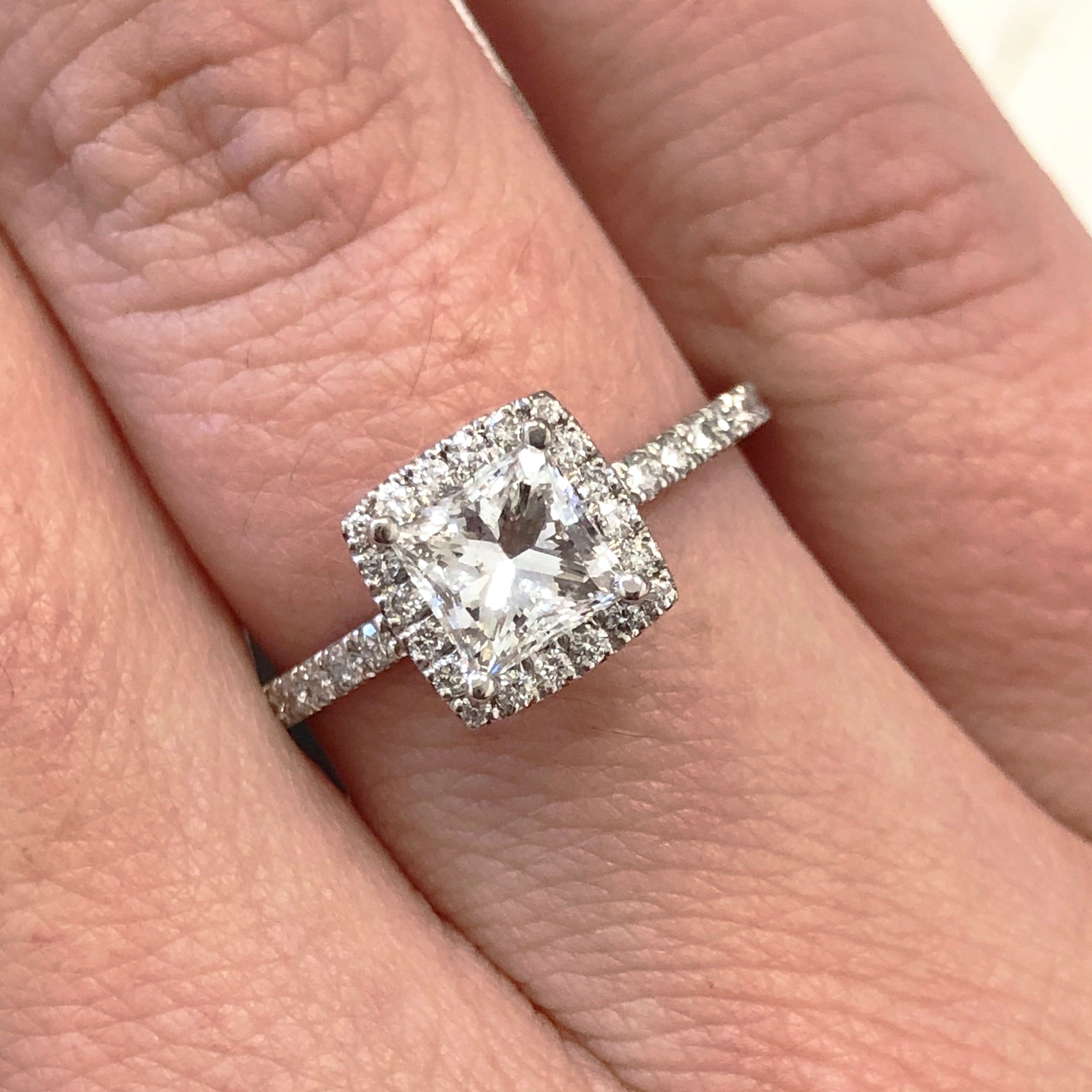 Accent Diamonds Natural Princess  Diamond Engagement Ring