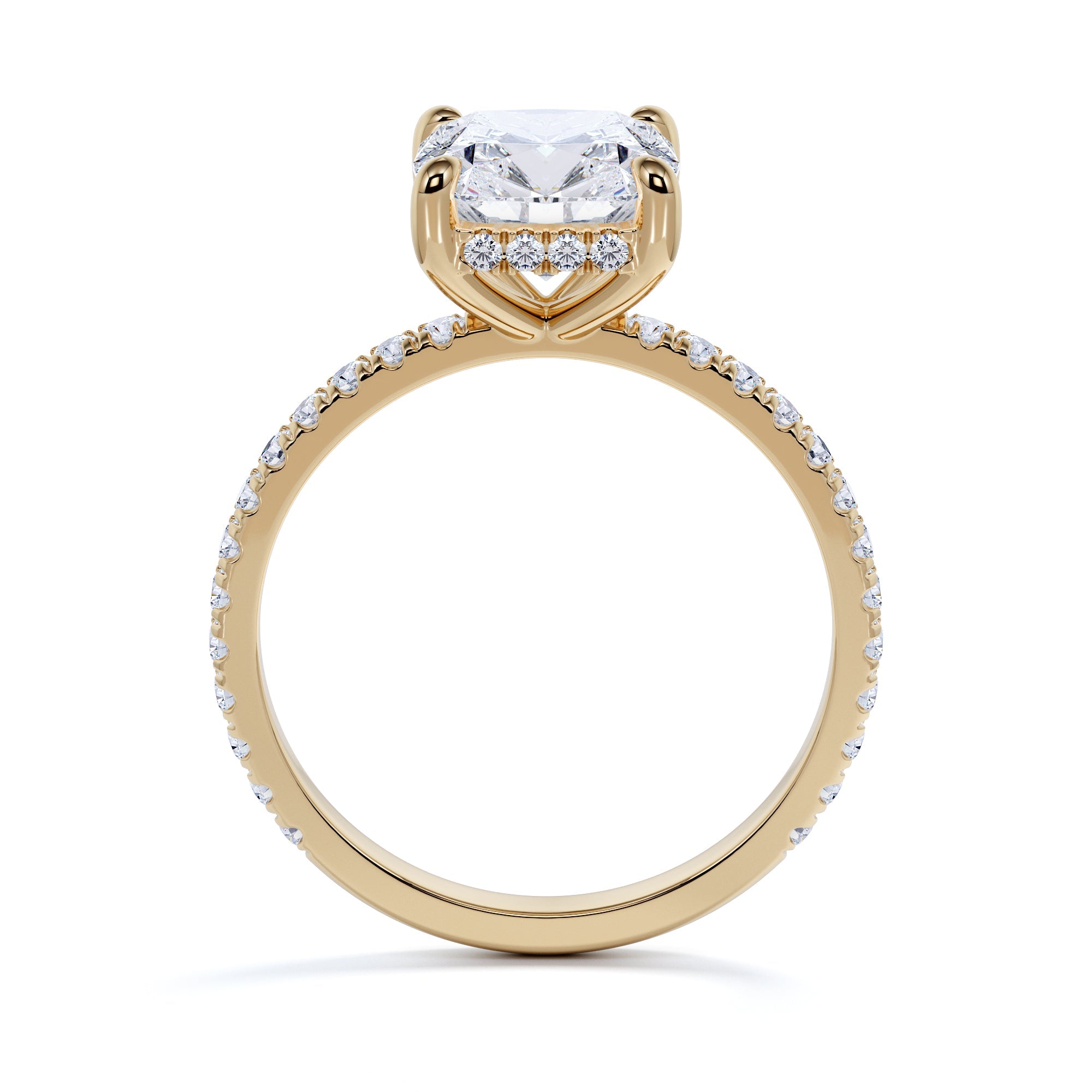 Accent Diamonds Natural Cushion Cut Diamond Engagement Ring