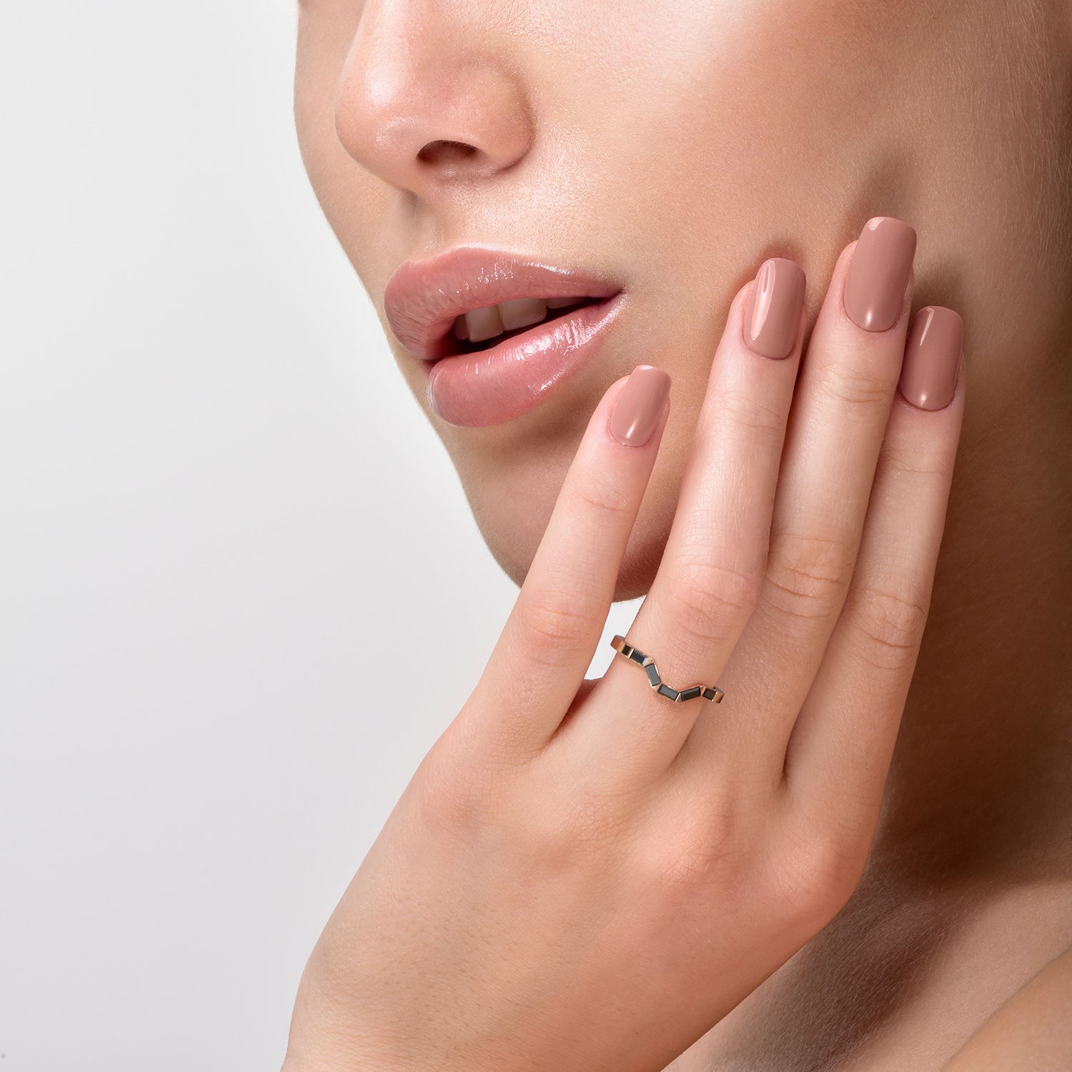 Black Widow - Geometric Wedding Ring with Baguette Cut Natural Black Diamonds