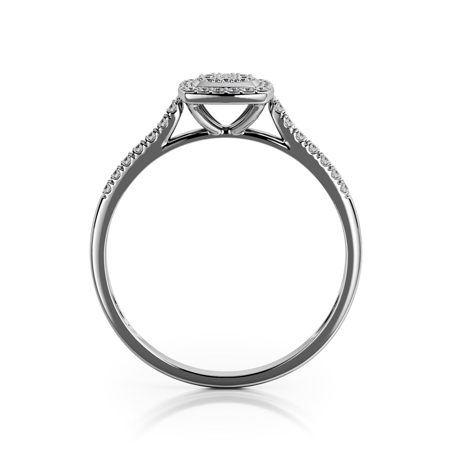 Stellar Cushion Halo Natural   Diamond Engagement Ring