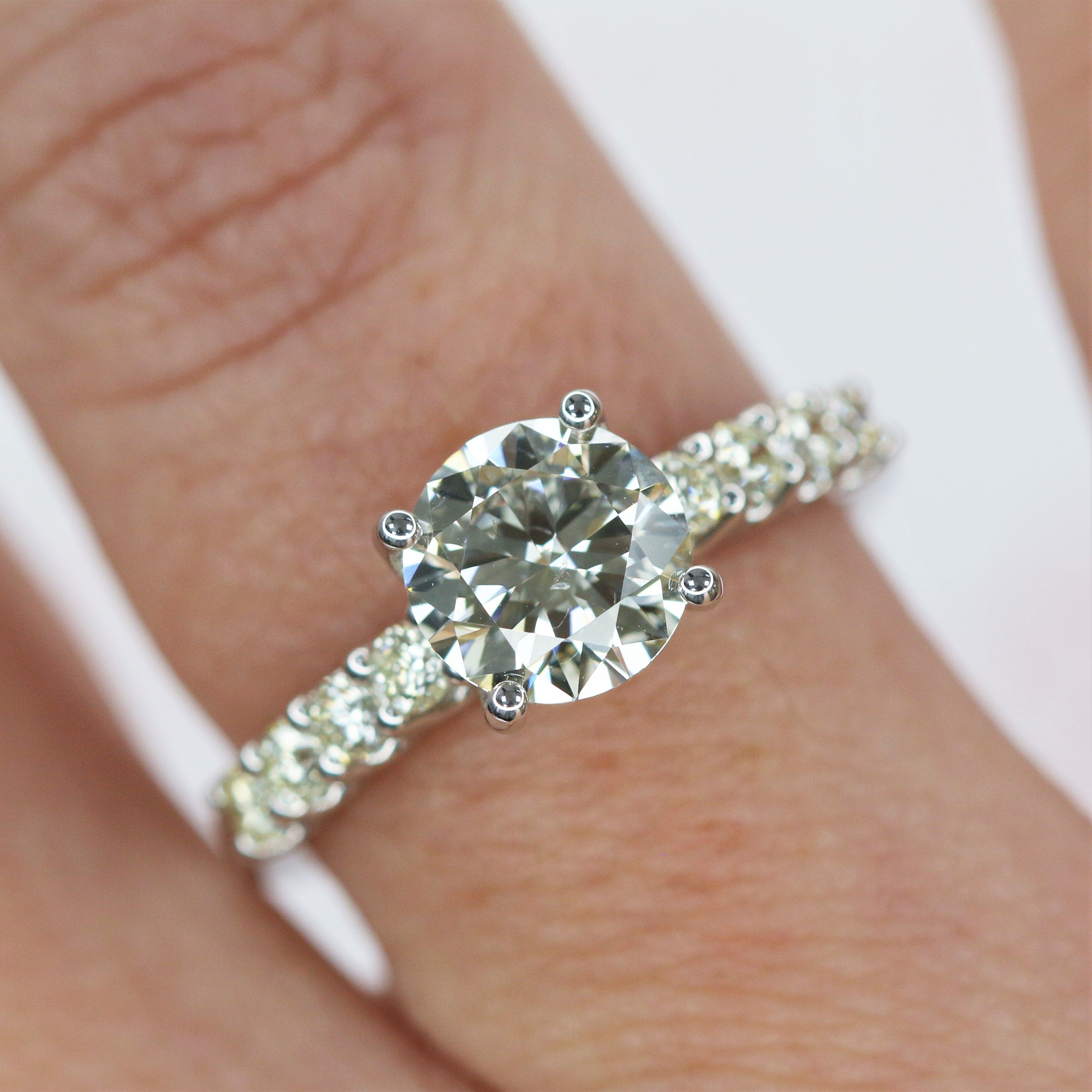 Accent Diamonds Natural Round  Diamond Engagement Ring