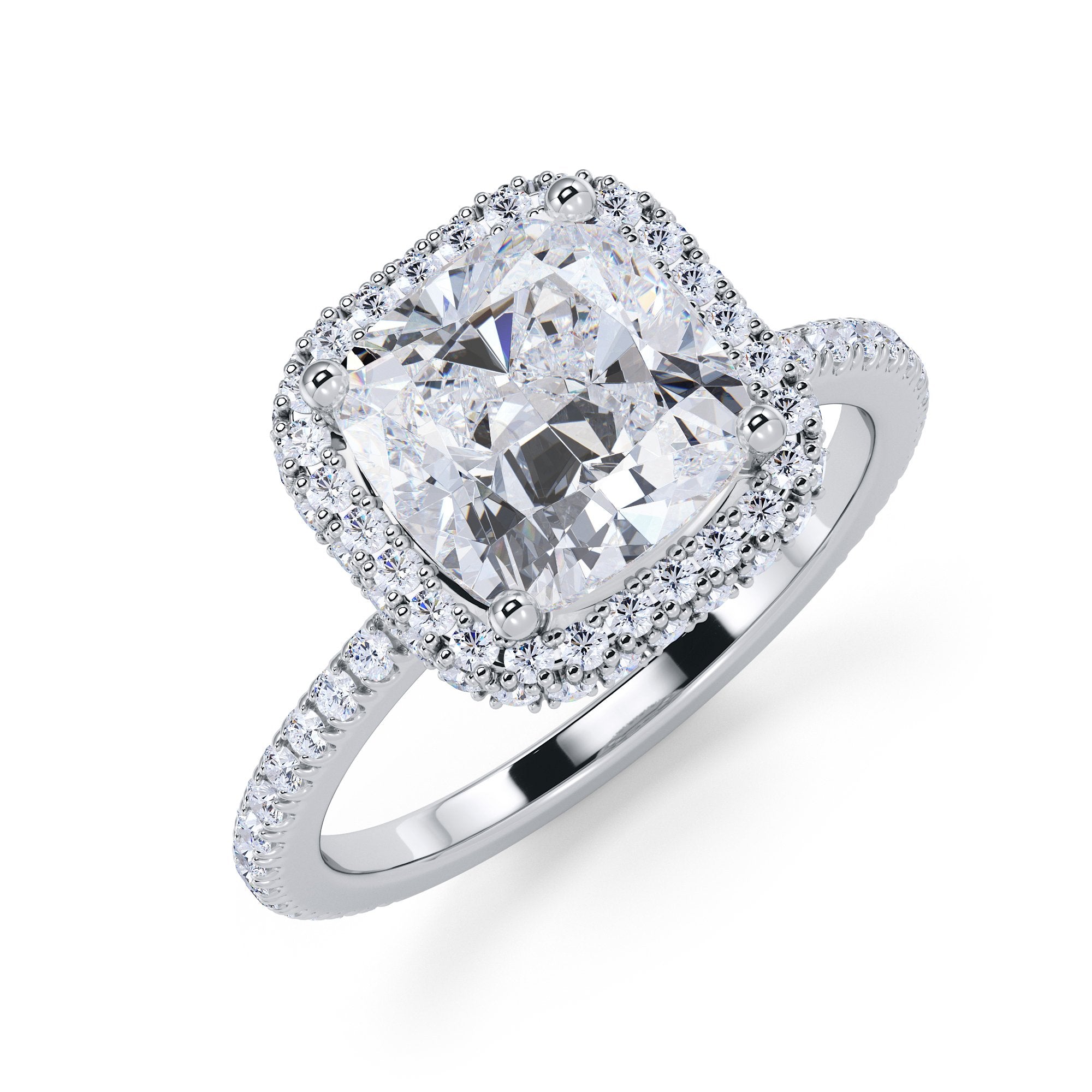 Cushion Halo Natural Cushion cut Diamond Engagement Ring
