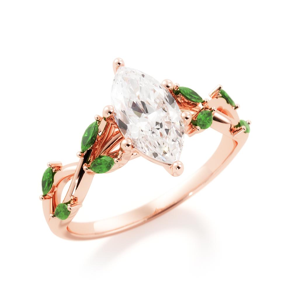 Accent Diamonds Natural Marquise  Diamond Engagement Ring