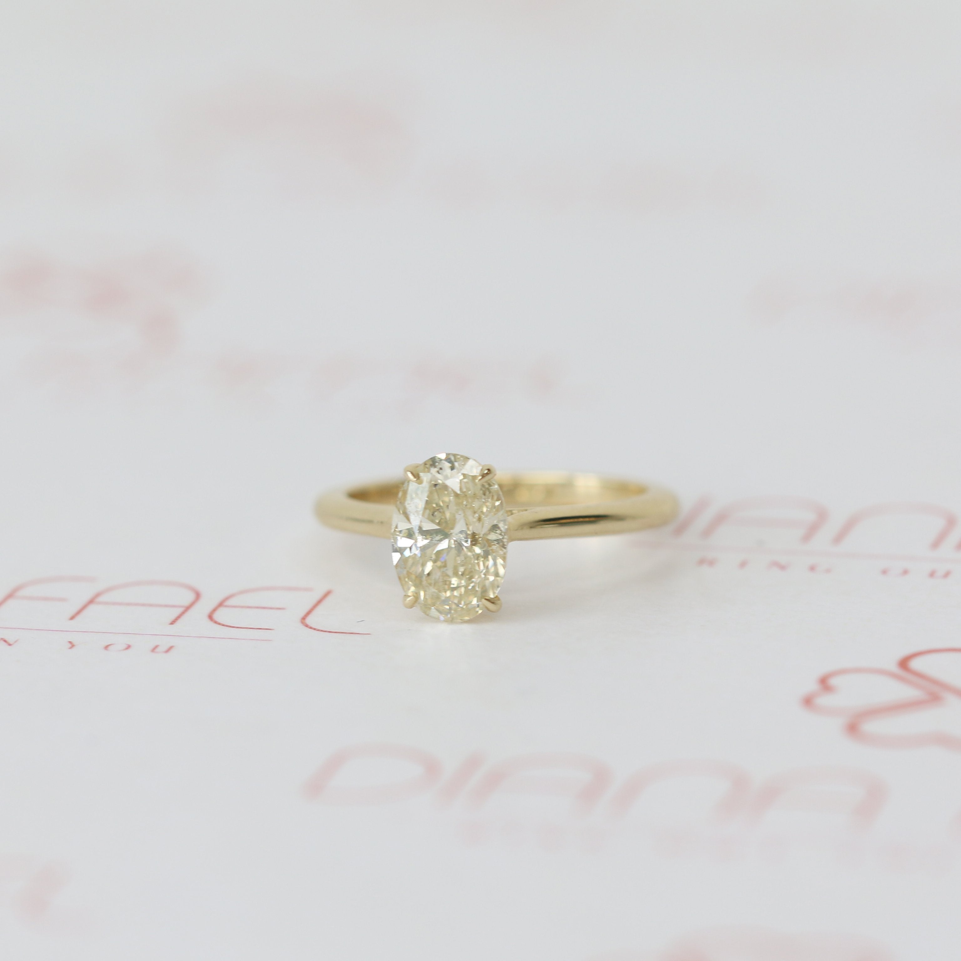 Decorative settings Natural Oval  Diamond Engagement Ring