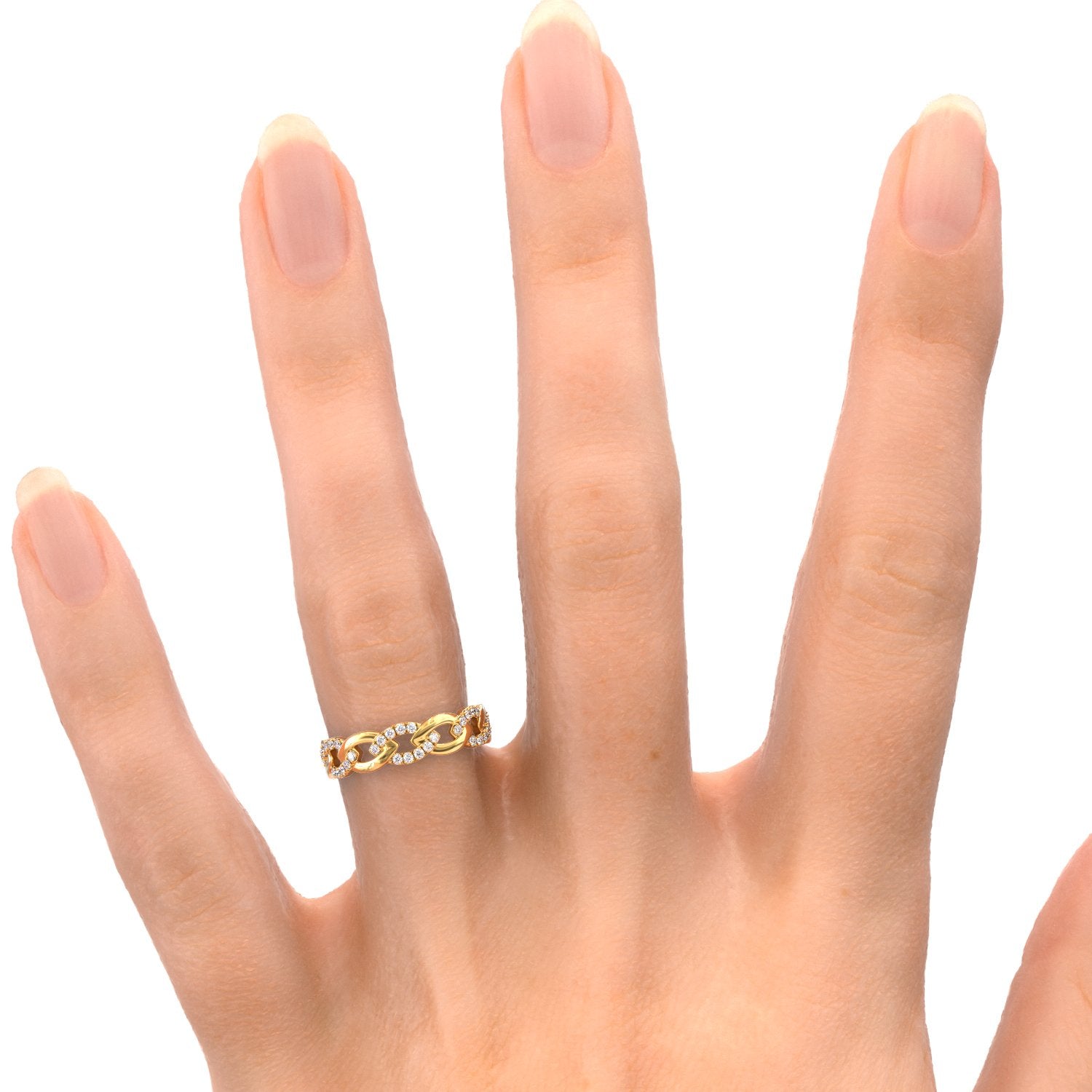 Starry Night -  Bold Natural Round cut Diamond Wedding Band
