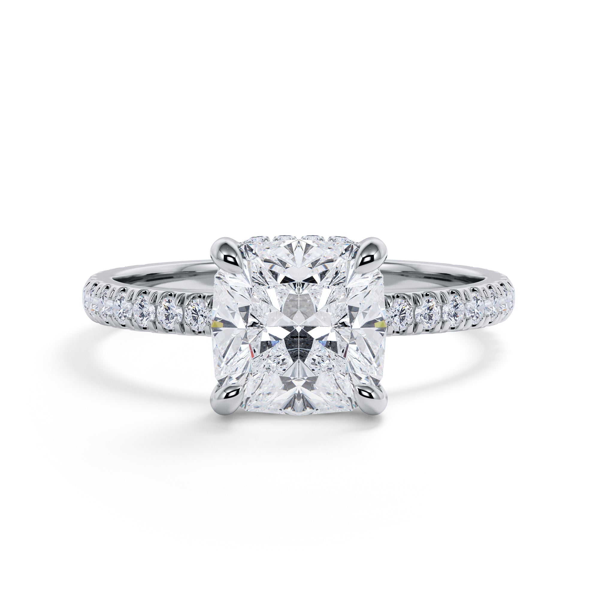 Accent Diamonds Natural Cushion Cut Diamond Engagement Ring