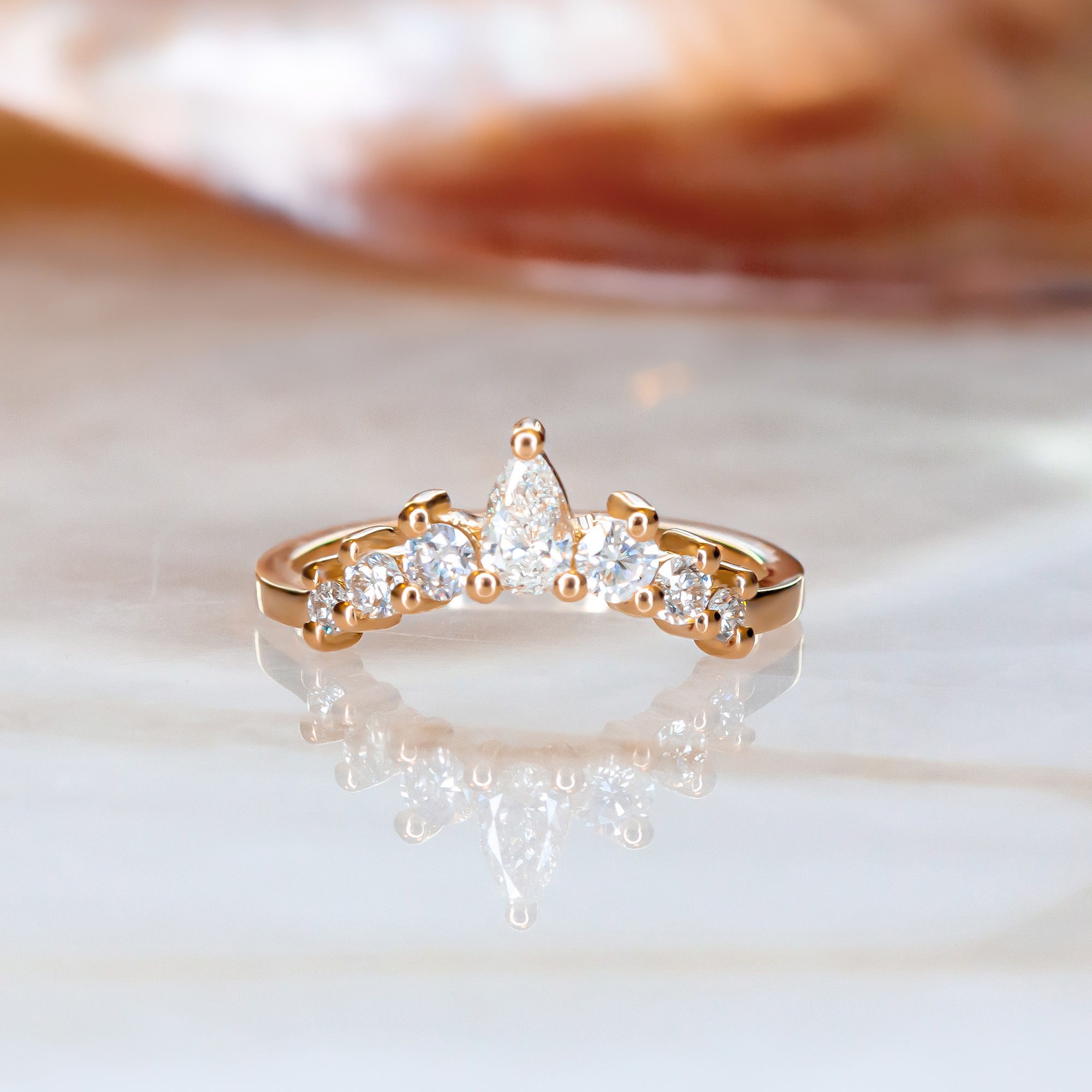 Vintage Natural Round cut Diamond Wedding Band