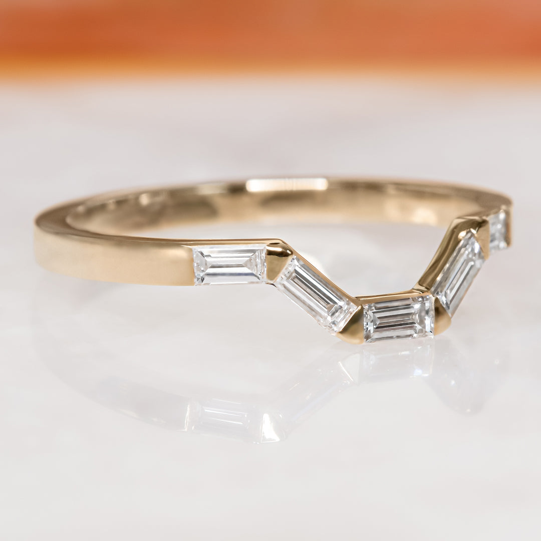 Flush Natural Baguette cut Diamond Wedding Band