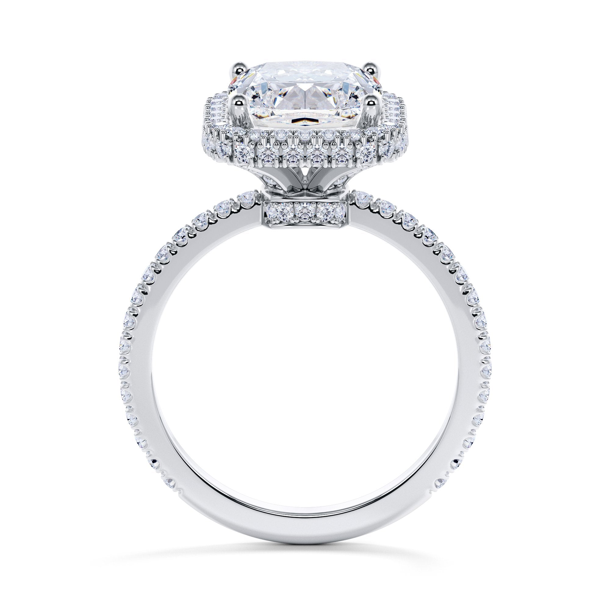 Cushion Halo Natural Cushion cut Diamond Engagement Ring