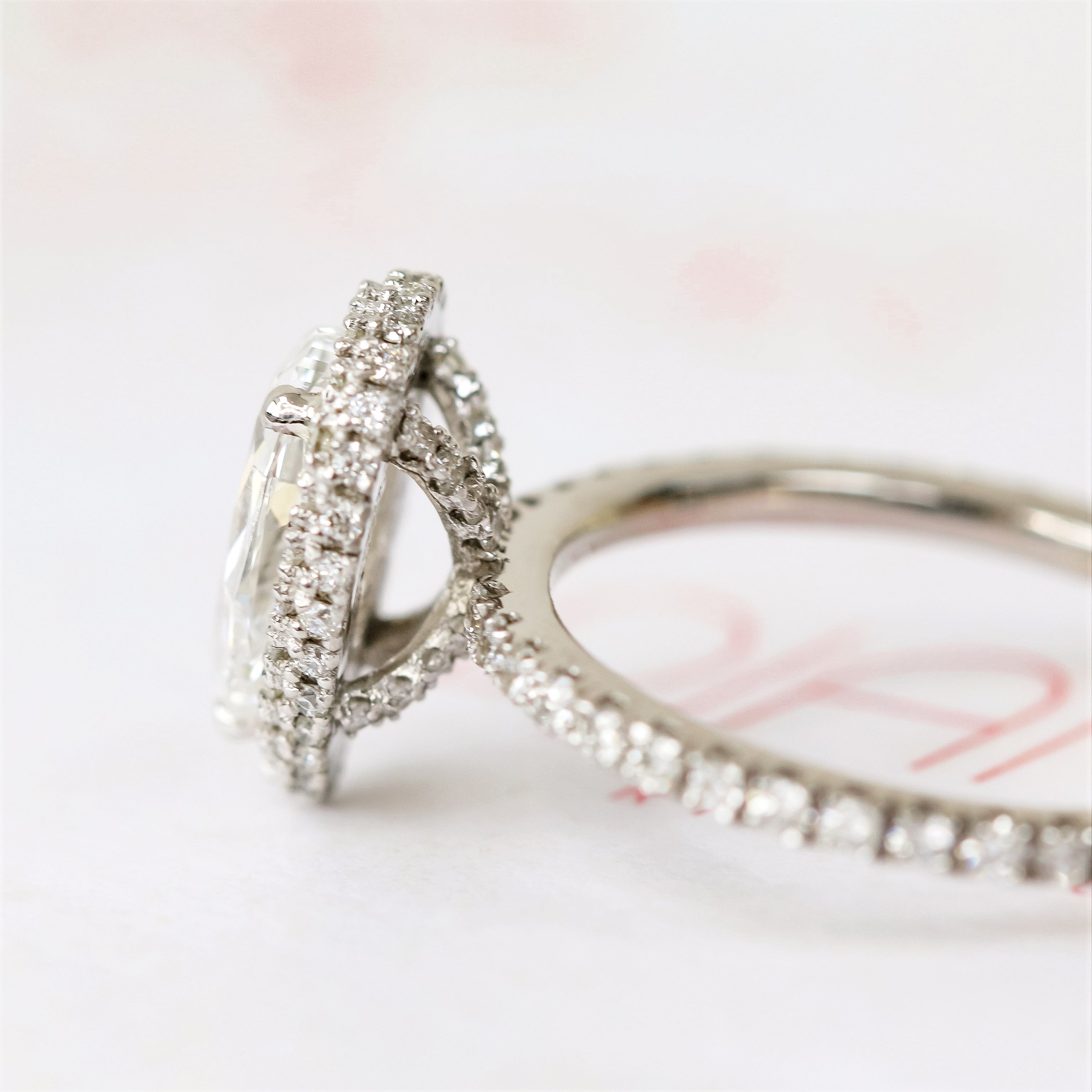 Accent Diamonds Natural Pear  Diamond Engagement Ring