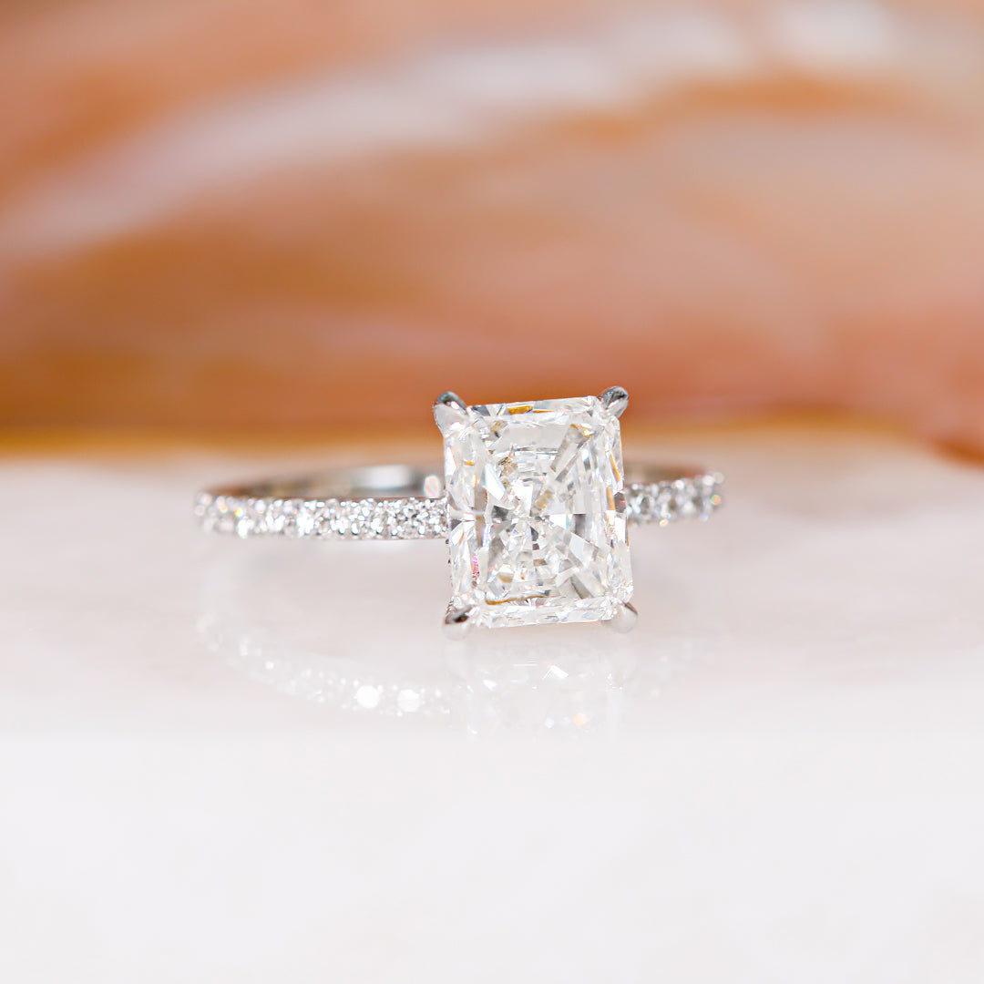 2.3 Carat Natural Radiant Cut Diamond Engagement Ring