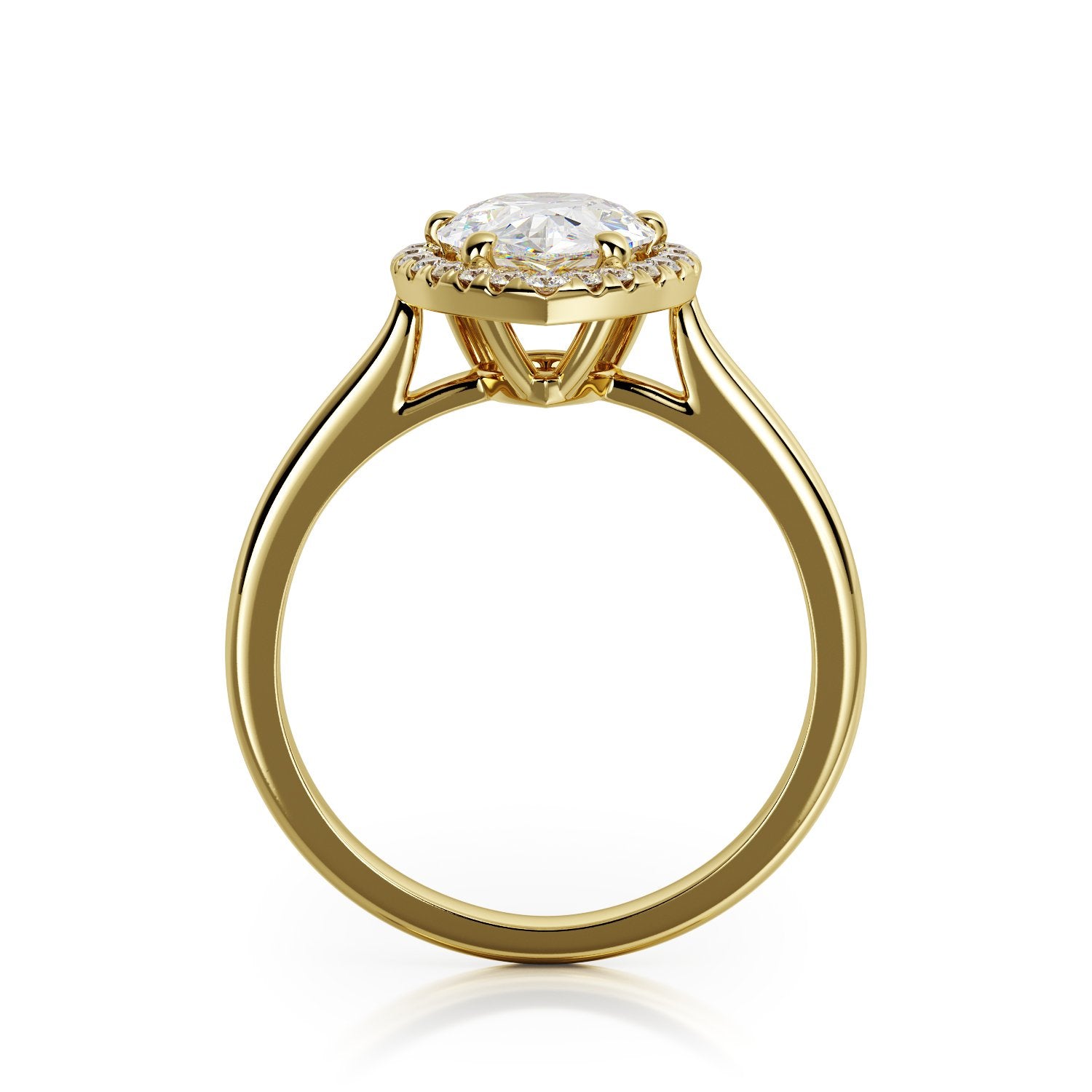 Halo Natural Pear Cut Diamond Engagement Ring