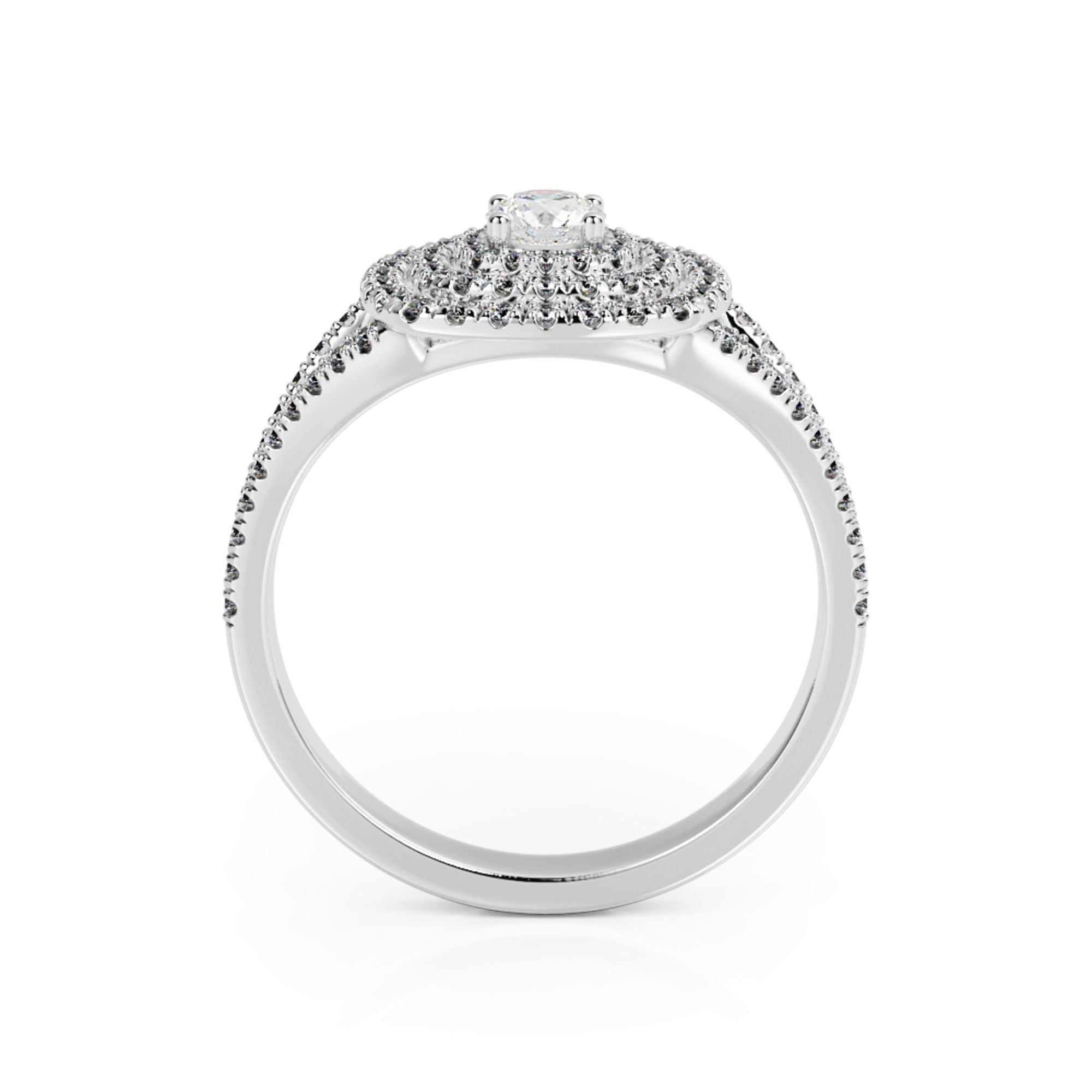 Accent Diamonds Natural Round  Diamond Engagement Ring