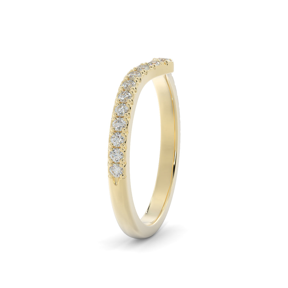 Soft Light - V-Band Natural Round cut Diamond Wedding Band