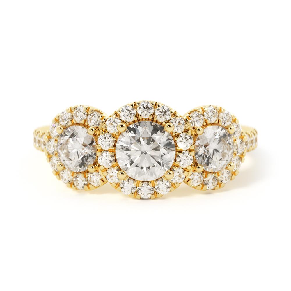Halo Natural Round  Diamond Engagement Ring