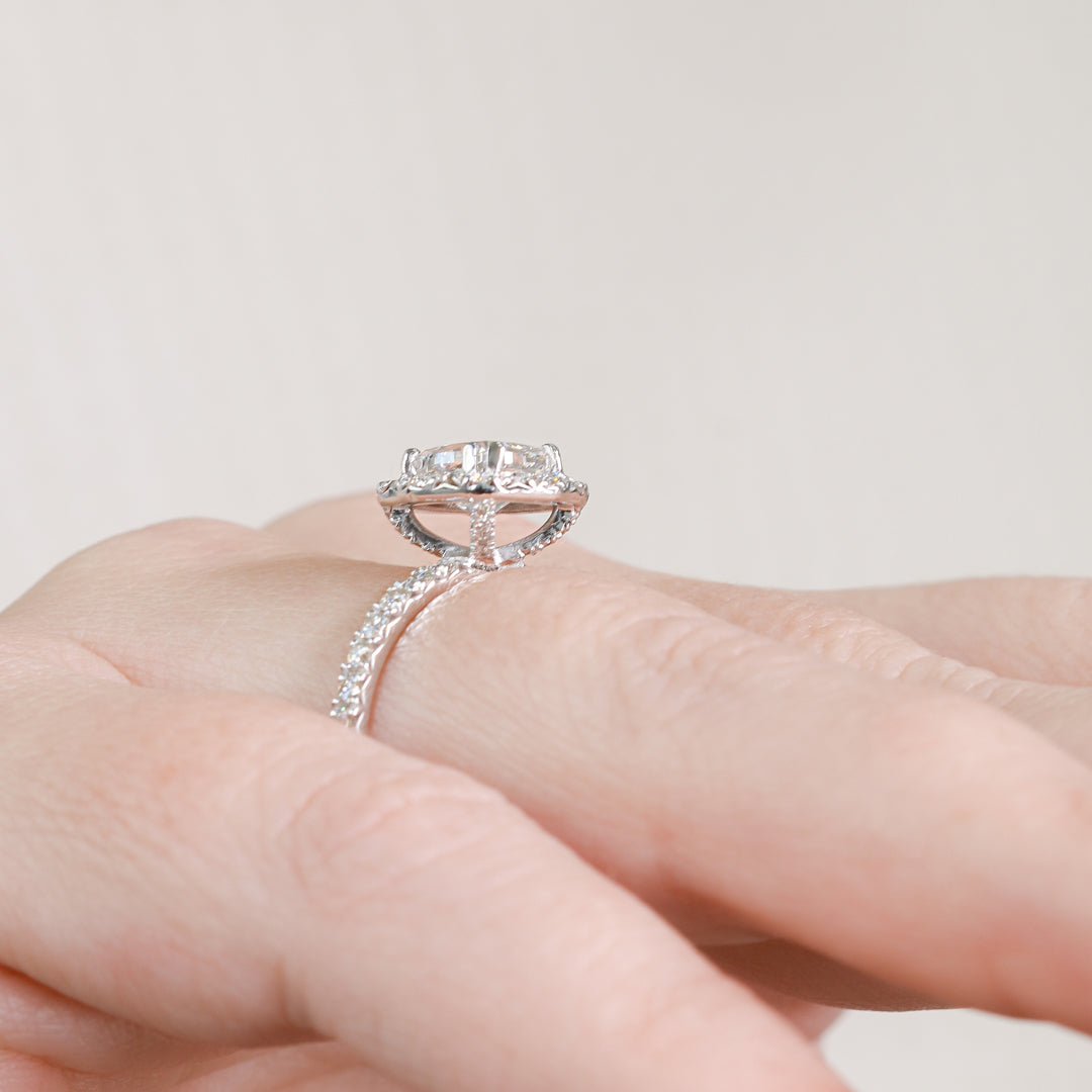 Vintage Natural Cushion Cut Diamond Engagement Ring