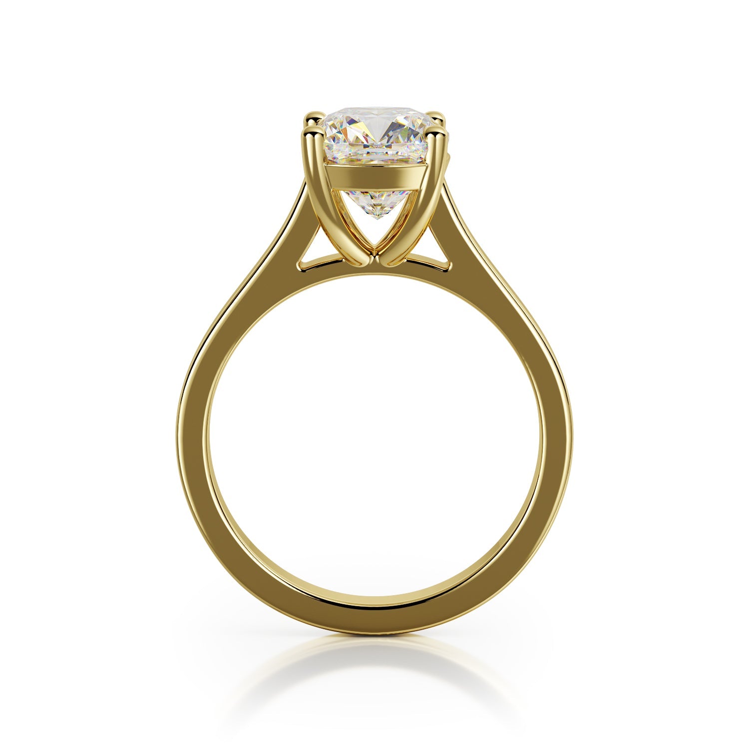 Solitaire 4 Prongs Natural Cushion Cut Diamond Engagement Ring