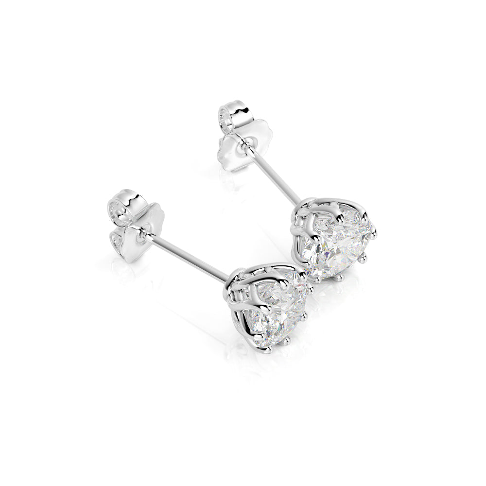 Solar Energy - Clasps Earrings 3 Natural Diamonds in White Gold
