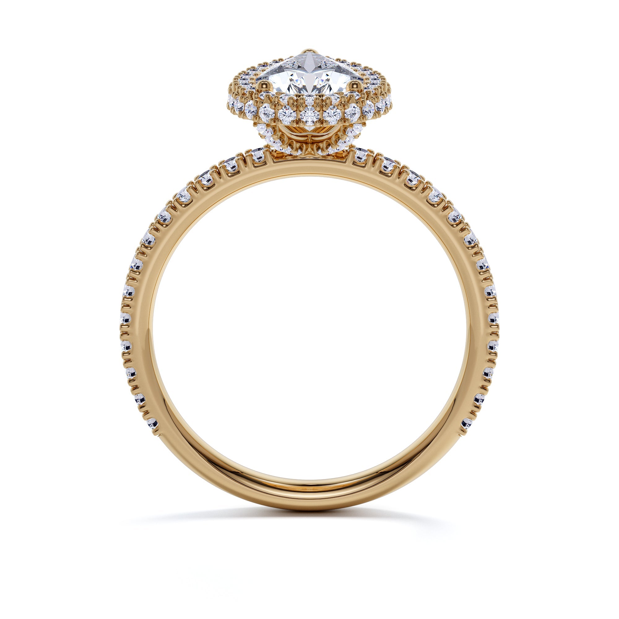 Accent Diamonds Natural Pear Cut Diamond Engagement Ring
