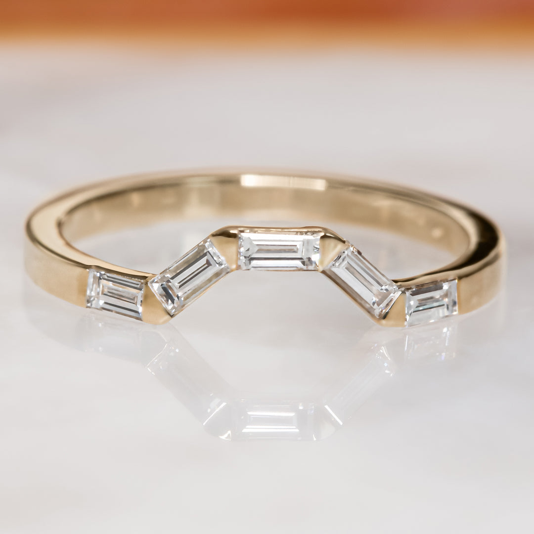 Flush Natural Baguette cut Diamond Wedding Band