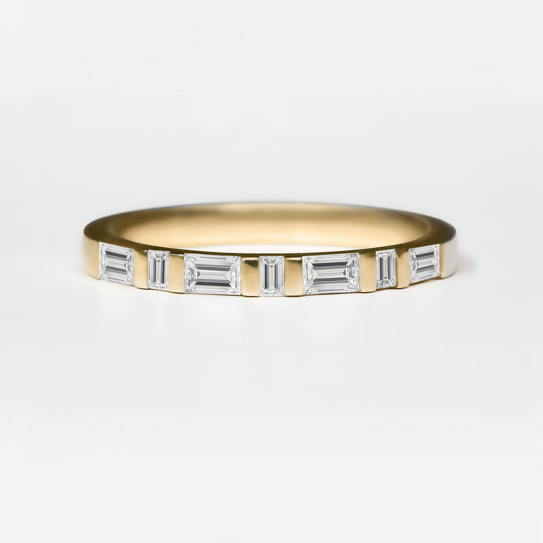 Geometric Natural Baguette Cut cut Diamond Wedding Band