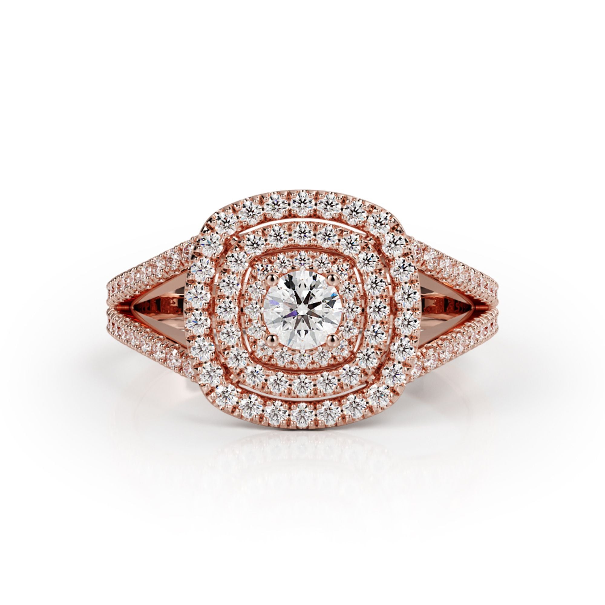 Jua - Accent Diamonds Natural Round  Diamond Engagement Ring