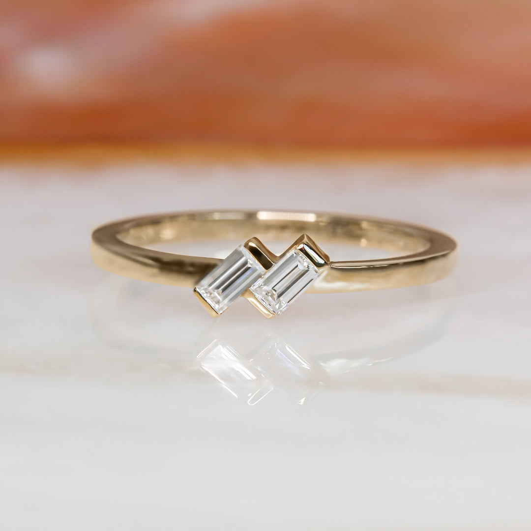 Stackable Natural Baguette Cut cut Diamond Wedding Band