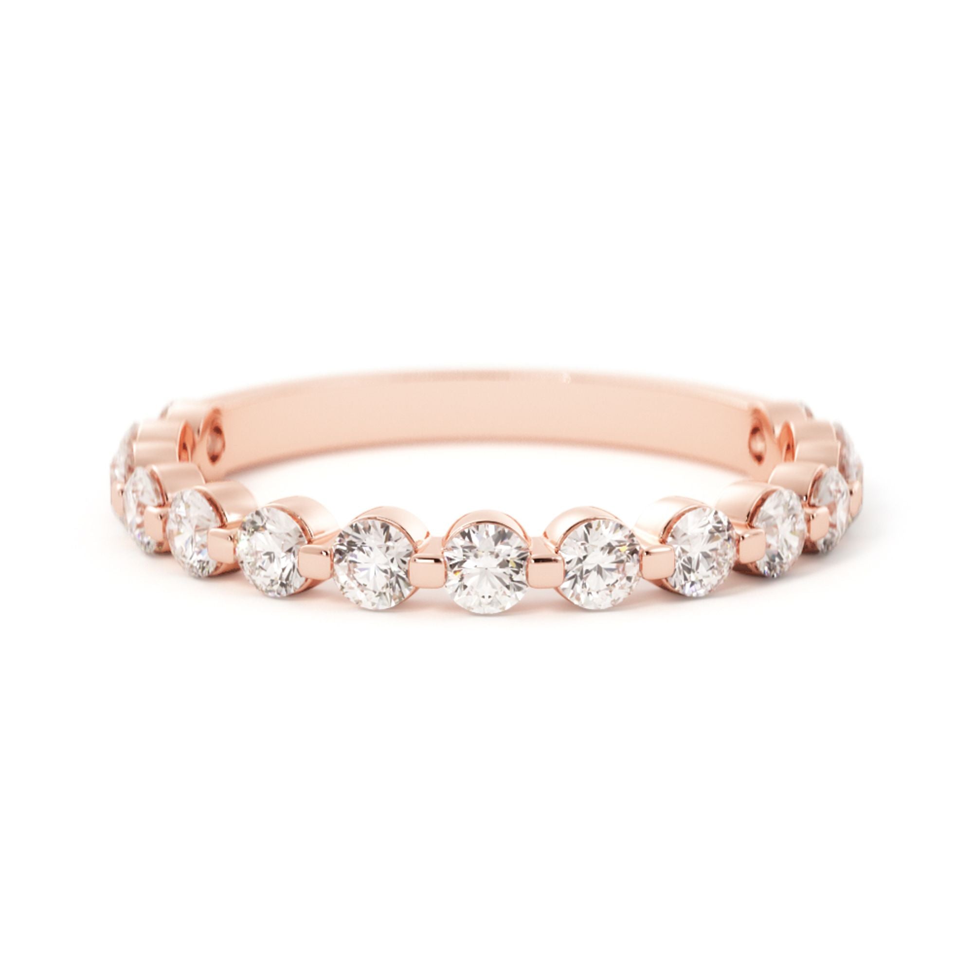 Half Eternity Natural Round cut Diamond Wedding Band