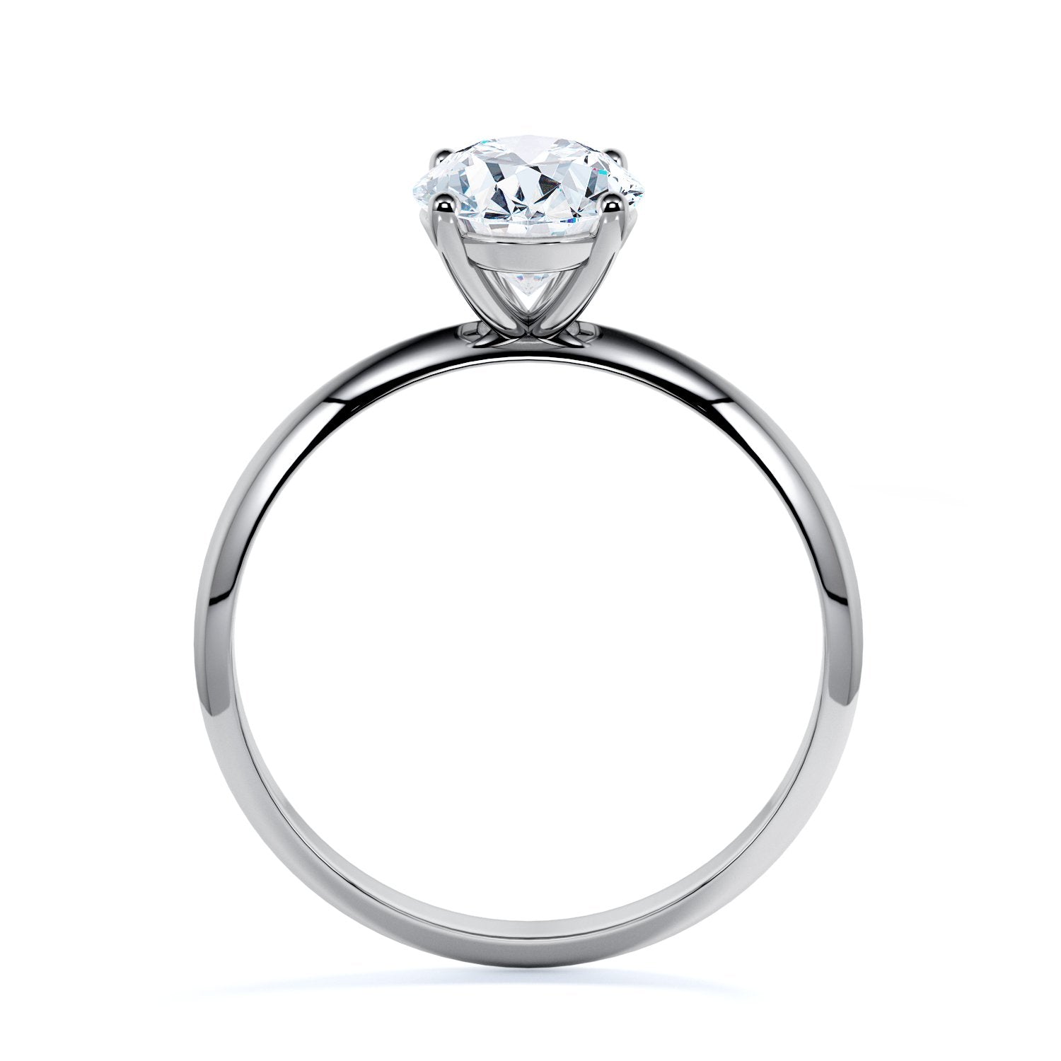 4 prongs Natural Oval cut Diamond Engagement Ring