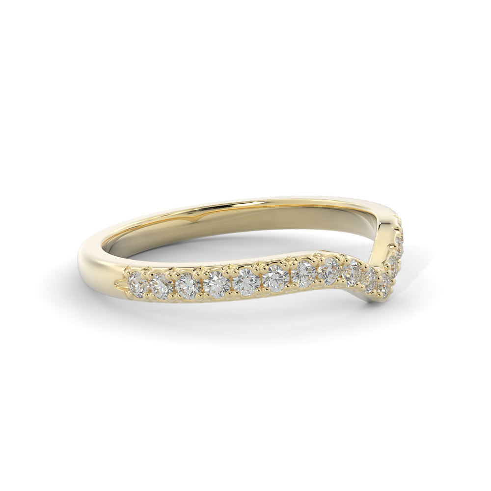 Soft Light - V-Band Natural Round cut Diamond Wedding Band